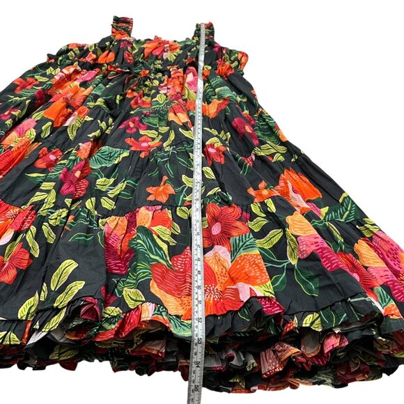 Jessakae Capri Floral Tiered Midi Dress Black 4X Tropical Cottagecore Dopamine - Picture 11 of 11